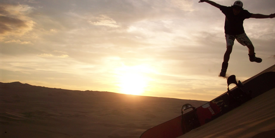 Sandboarding in the Sahara Desert Merzouga, Morocco